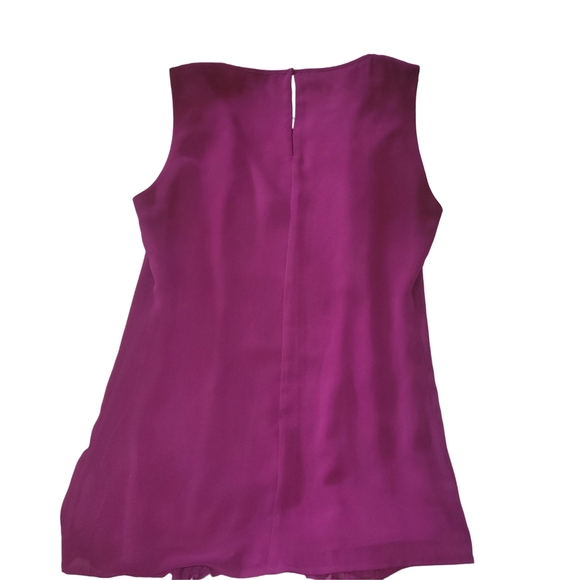 Le Chateau Fuchsia Colored Sleeveless Pleat Detailed Top XXS - Picture 3 of 4